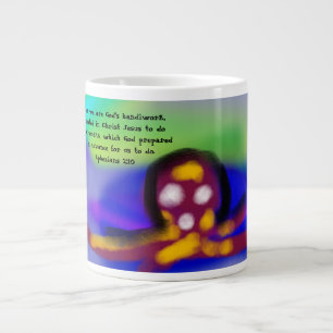 Caneca De Café Grande Jesus ama o trabalho