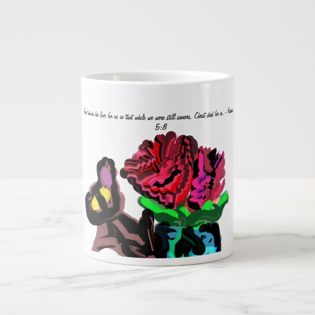 Caneca De Café Grande Jesus ama rosa (Frente)