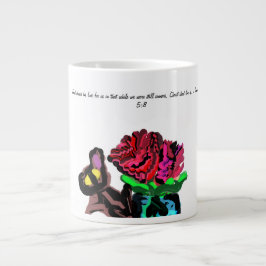 Caneca De Café Grande Jesus ama rosa
