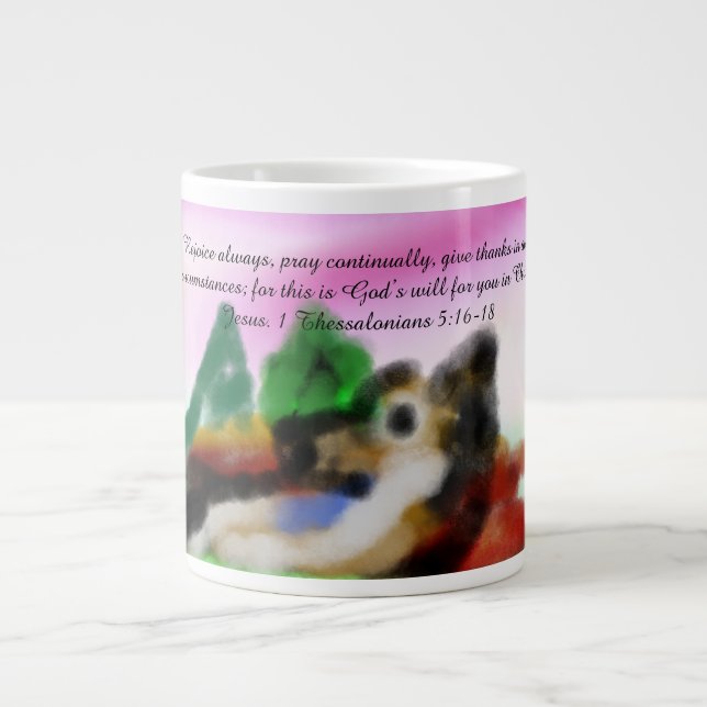 Caneca De Café Grande Jesus aqui  (Frente)