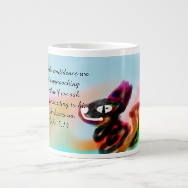Caneca De Café Grande Jesus aqui  (Frente)