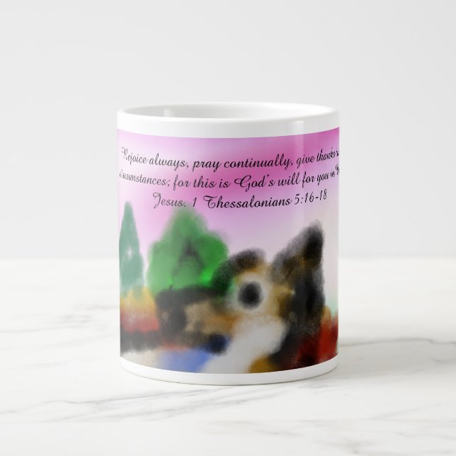 Caneca De Café Grande Jesus aqui  (Frente)