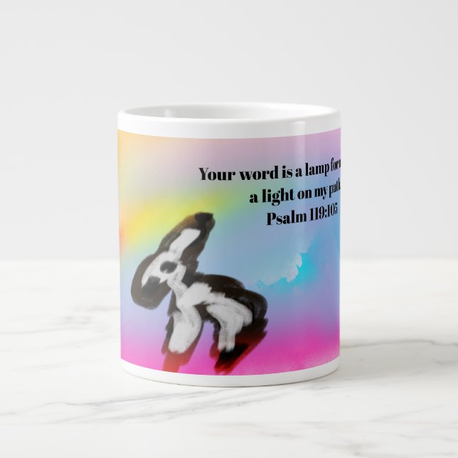 Caneca De Café Grande Jesus aqui  (Frente)
