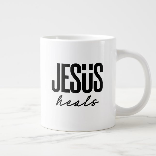 Caneca De Café Grande Jesus cura (Direita)