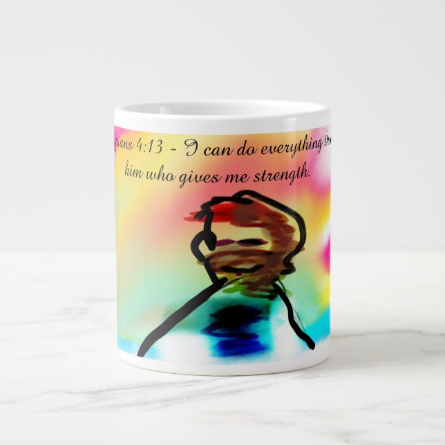 Caneca De Café Grande jesus é força (Frente)