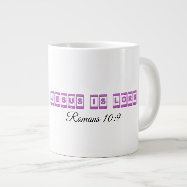 Caneca De Café Grande Jesus é o Senhor - Jumbo Mug (Frente Esquerda)