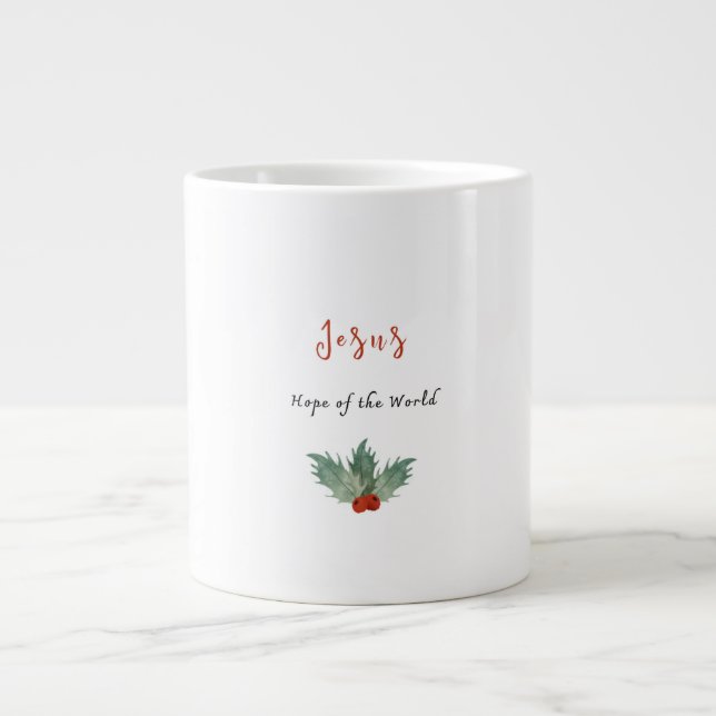 Caneca De Café Grande Jesus Hope of the World Christmas Mug (Frente)
