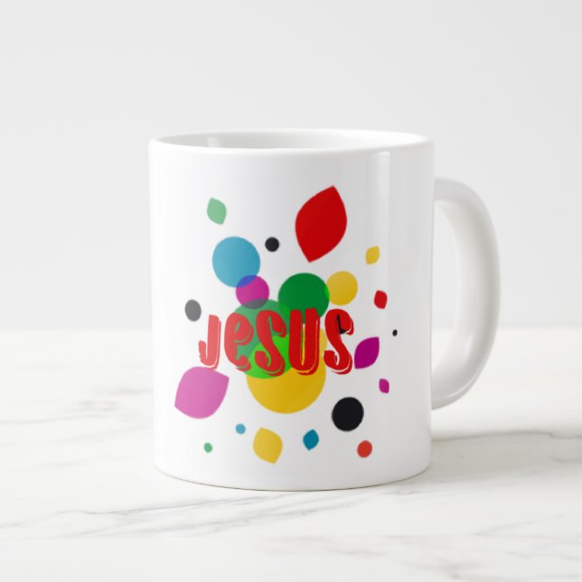 Caneca De Café Grande Jesus - Jumbo Mug (Frente Esquerda)