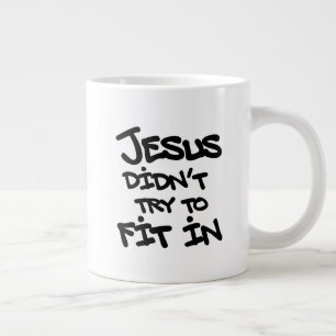 Caneca De Café Grande Jesus Não Tentou Se Encaixar Graffiti Grunge Engra
