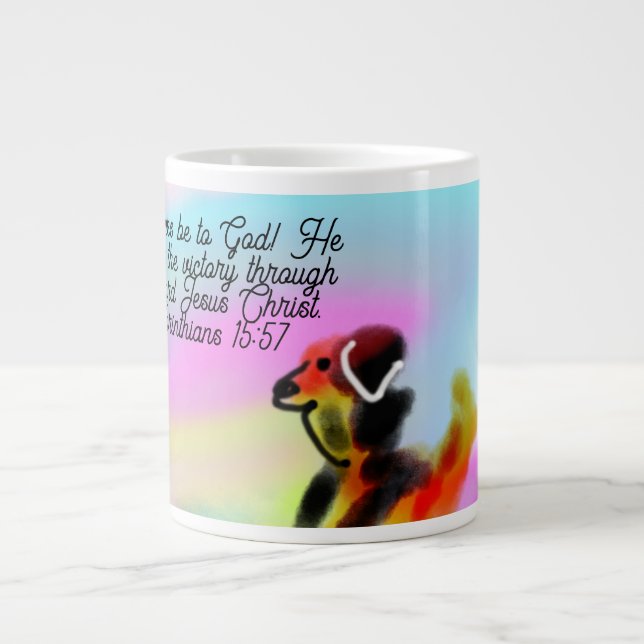 Caneca De Café Grande jesus nos ama (Frente)