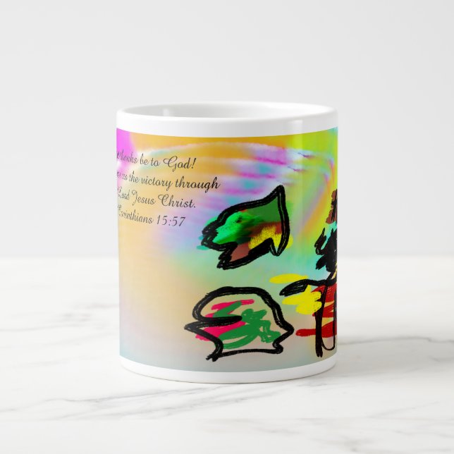 Caneca De Café Grande jesus obrigado (Frente)