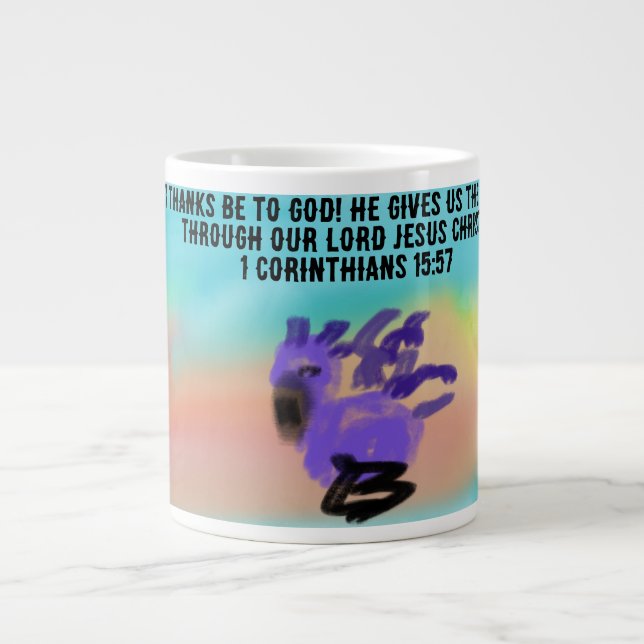 Caneca De Café Grande Jesus obrigado (Frente)