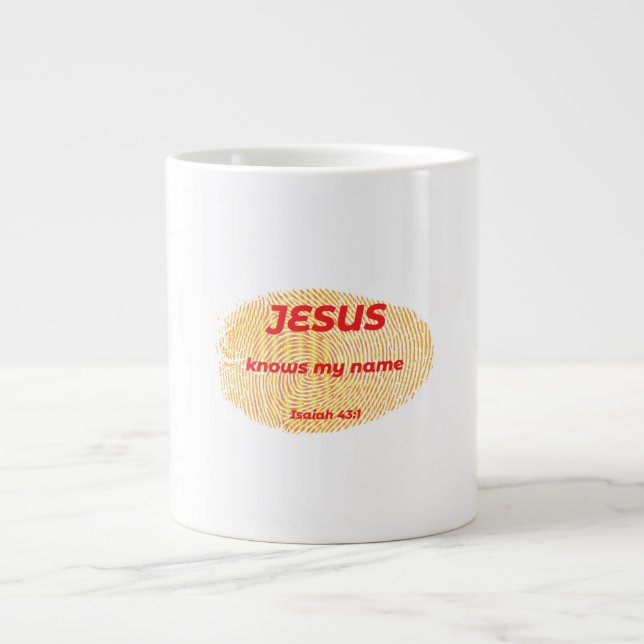 CANECA DE CAFÉ GRANDE JESUS SABE MEU NOME (Frente)