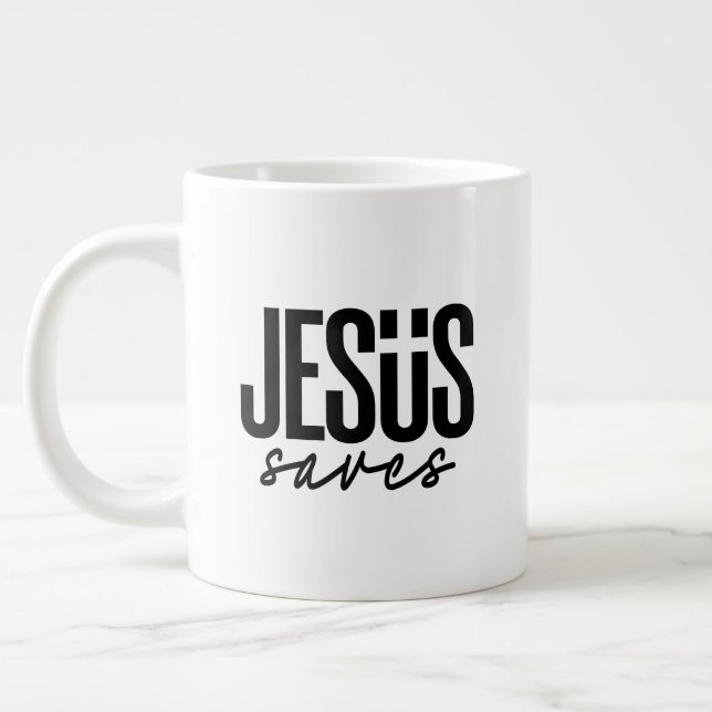 CANECA DE CAFÉ GRANDE JESUS SAVES (Esquerda)