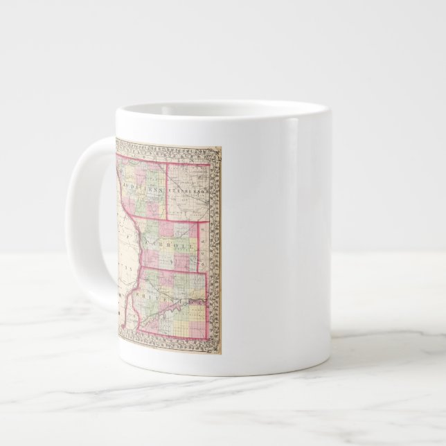 Caneca De Café Grande Jo Daviess, Carroll, condados Whiteside (Frente Esquerda)