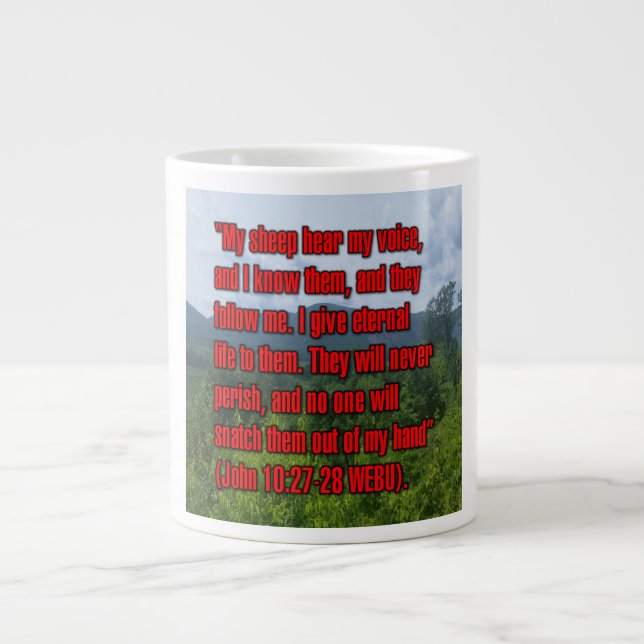 Caneca De Café Grande João 10:27-28 WEBU Mug (Frente)