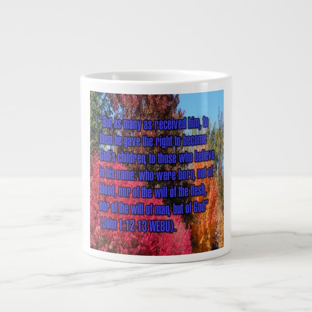 Caneca De Café Grande João 1:12-13 WEBU Mug (Frente)