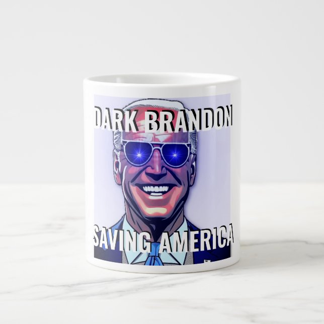 Caneca De Café Grande Joe Biden como Dark Brandon Giant Coffee Mug (Frente)