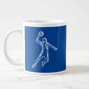 Caneca De Café Grande Jogador de basquete Slam Dunk Light Design