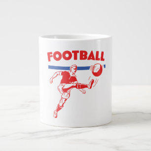 Caneca De Café Grande Jogador de futebol dos anos 50