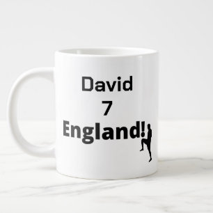 Caneca De Café Grande Jogador de futebol inglês personalizável