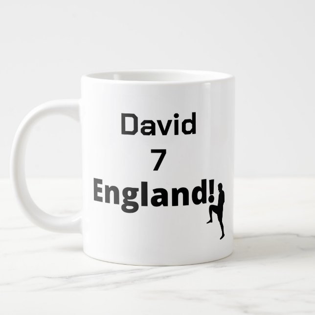 Caneca De Café Grande Jogador de futebol inglês personalizável (Esquerda)
