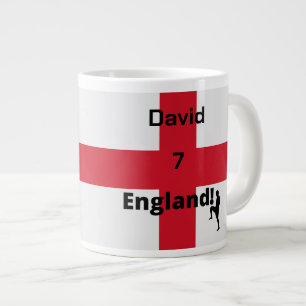 Caneca De Café Grande Jogador de futebol inglês personalizável