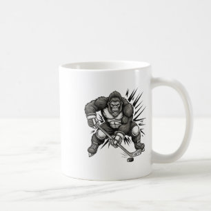 Caneca De Café Grande jogador de pé jogando hóquei engraçado Sasq