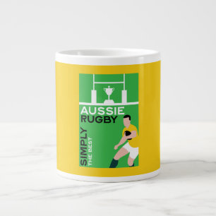 Caneca De Café Grande Jogador de Rugby da Austrália