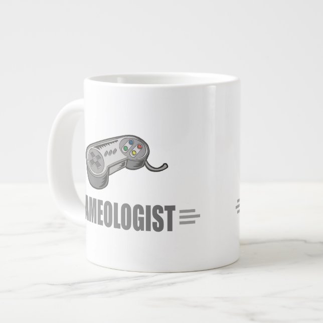 Caneca De Café Grande Jogador De Vídeo Engraçado (Frente Esquerda)
