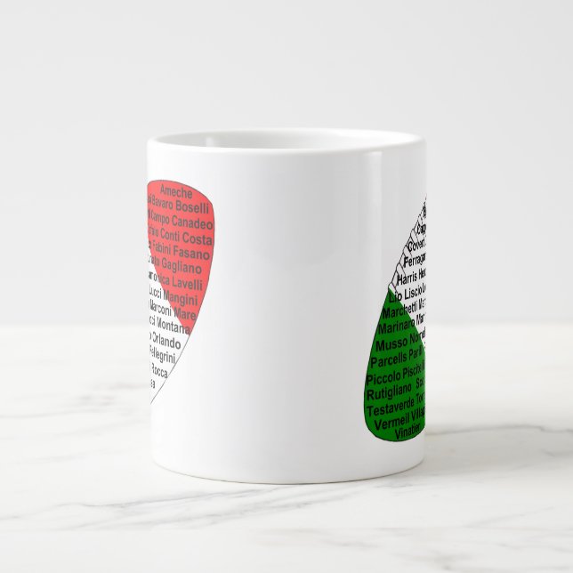 Caneca De Café Grande Jogadores De Futebol Italianos Americanos (Frente)