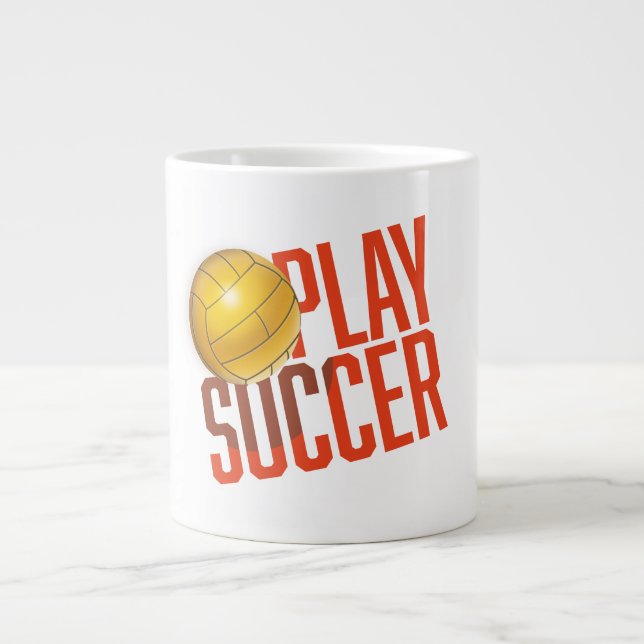 Caneca De Café Grande Jogar futebol (Frente)