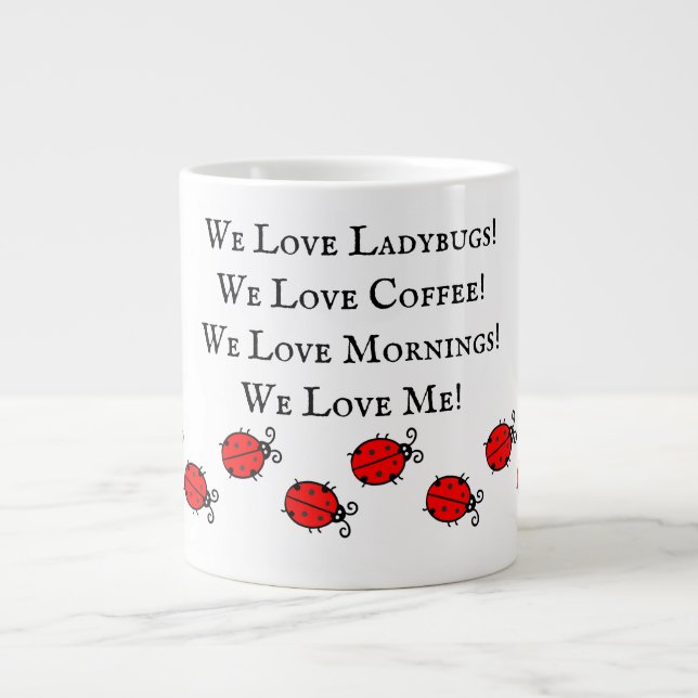 Caneca De Café Grande Jogo de Café Jumbo Ladybug Adorável! (Frente)