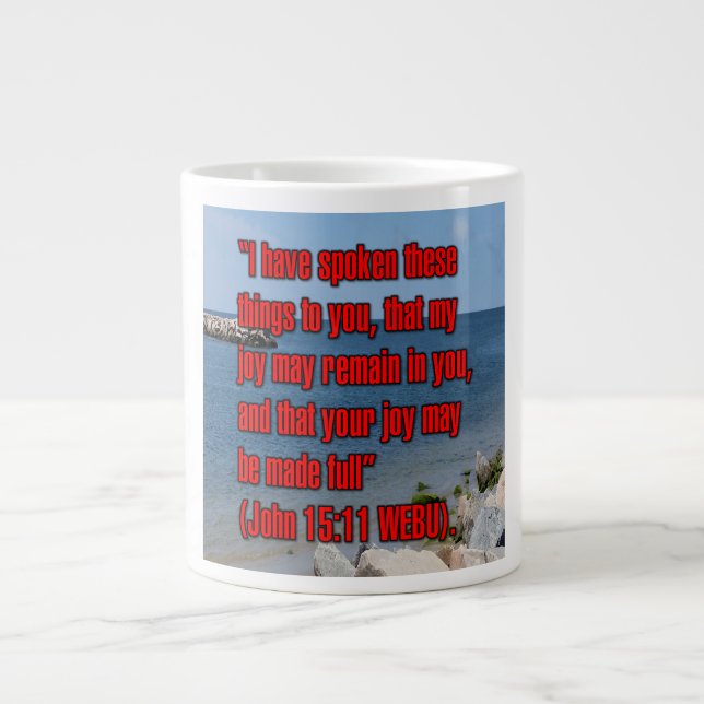 Caneca De Café Grande John 15:11 WEBU Mug (Frente)