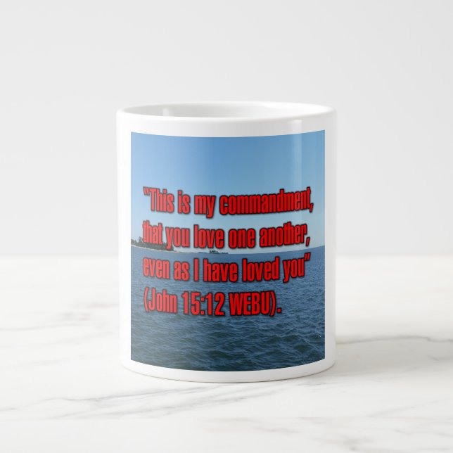 Caneca De Café Grande John 15:12 WEBU Mug (Frente)