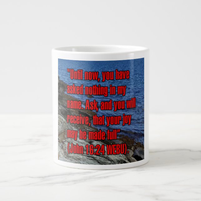 Caneca De Café Grande John 16:24 WEBU Mug (Frente)