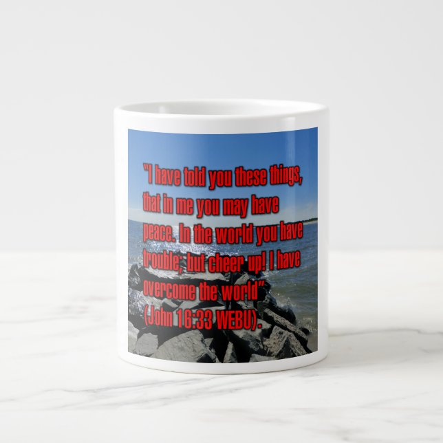 Caneca De Café Grande John 16:33 WEBU Mug (Frente)
