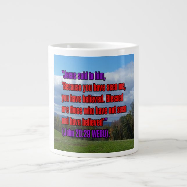 Caneca De Café Grande John 20:29 WEBU Mug (Frente)