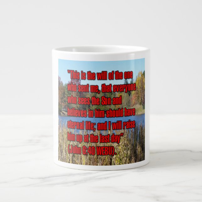 Caneca De Café Grande John 6:40 WEBU Mug (Frente)