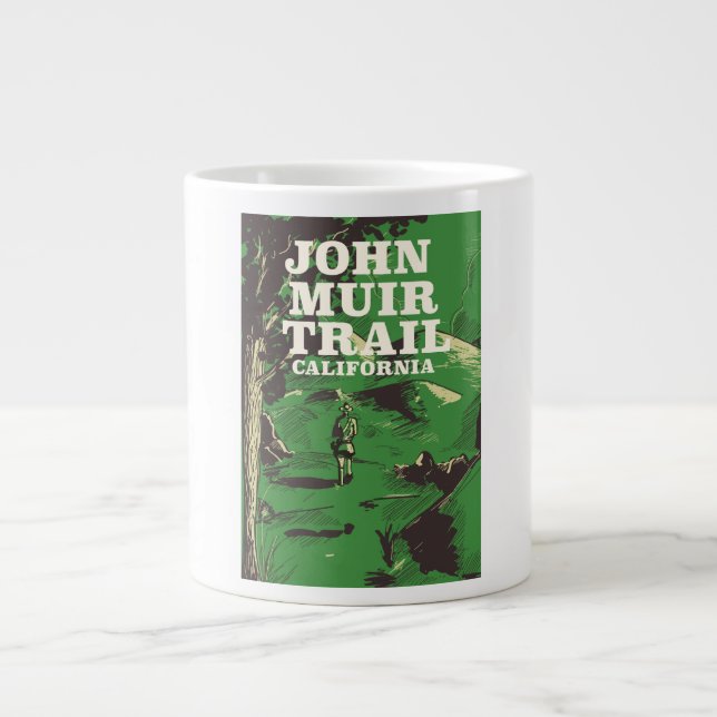 Caneca De Café Grande John Muir Trail poster de viagens da Califórnia. (Frente)