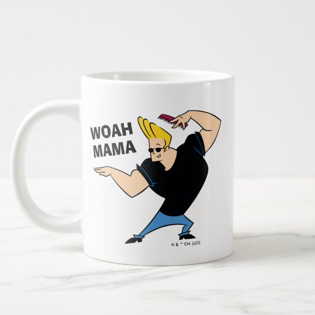 Caneca De Café Grande Johnny Bravo Combing Hair (Esquerda)
