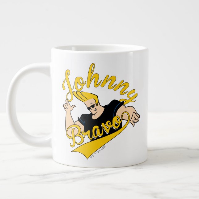 Caneca De Café Grande Johnny Bravo - Gráfico Athletic (Esquerda)
