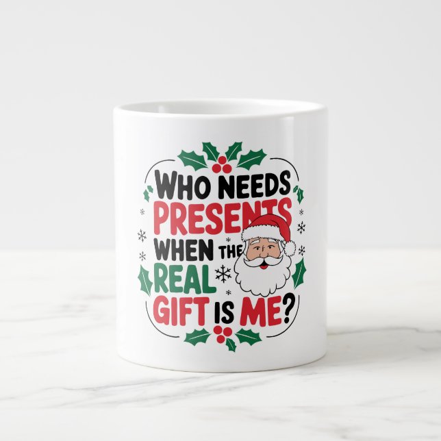 Caneca De Café Grande Jolly Santa Claus Traz Alegria Festiva a Todos (Frente)