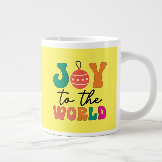 Caneca De Café Grande Joy to The World - Design de Natal-50835 (Direita)