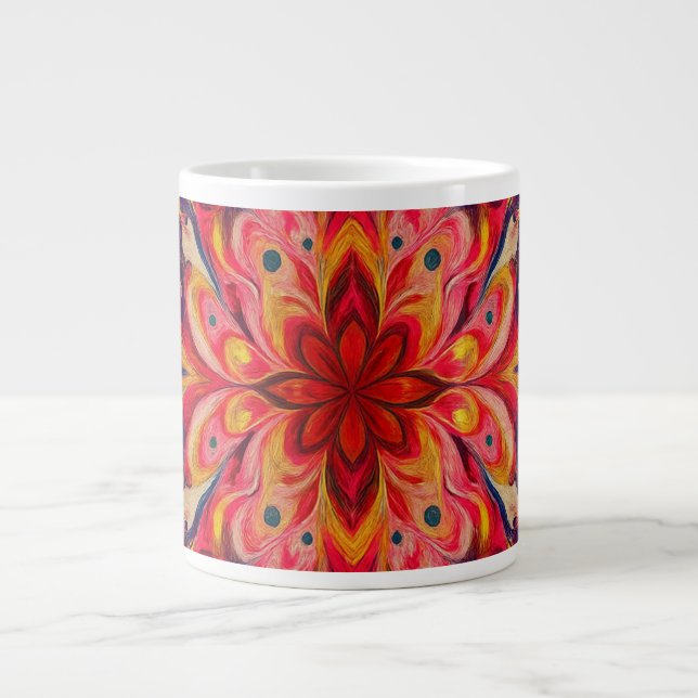 Caneca De Café Grande Joyful Kaleidoscope Color coffee Mug (Frente)