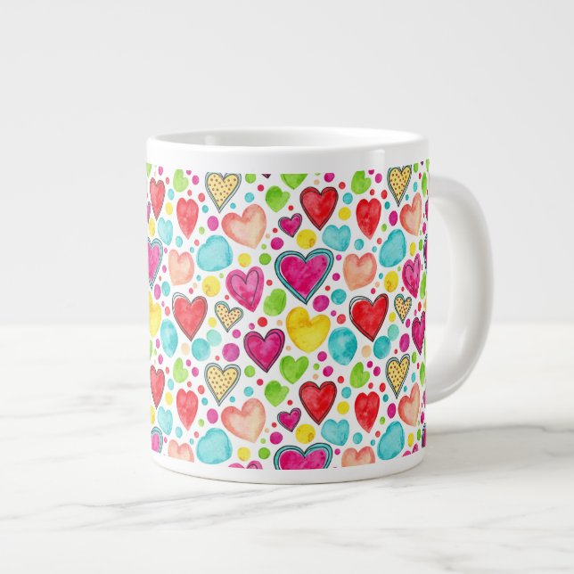 Caneca De Café Grande Joyful Love Mug Gift for Any Occasion (Frente Esquerda)