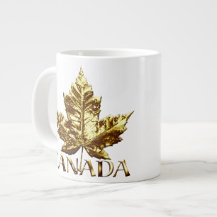 Caneca De Café Grande Jumbo Canada Coffee Cup Mug Dourada Copa Canadá