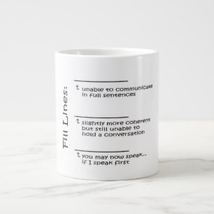 Caneca De Café Grande Jumbo Coffee Mug Você pode falar agora com as lin