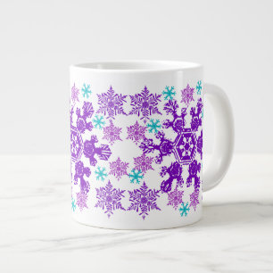 Caneca De Café Grande Jumbo Cup Colorida Floco de Neve