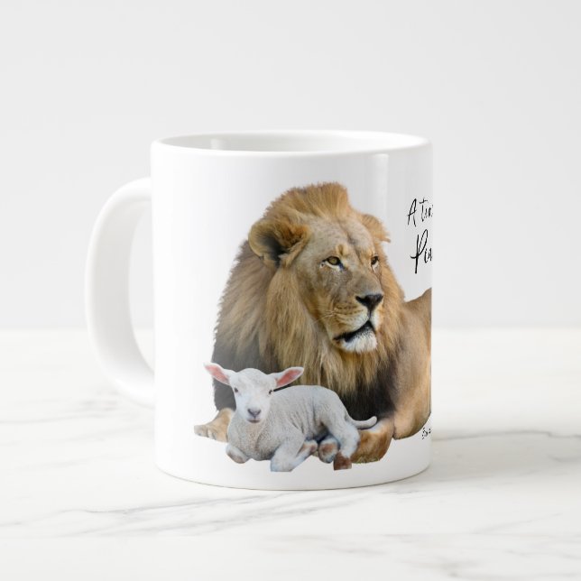 Caneca De Café Grande Jumbo Lion e Lamb Mug (Frente Esquerda)